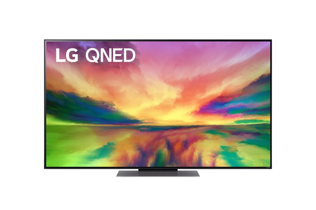LG QNED 4K AI 語音物聯網智慧電視/55吋 (可壁掛)/2023, 帶填充影像和產品標誌的 LG QNED 電視前視圖, 55QNED81SRA