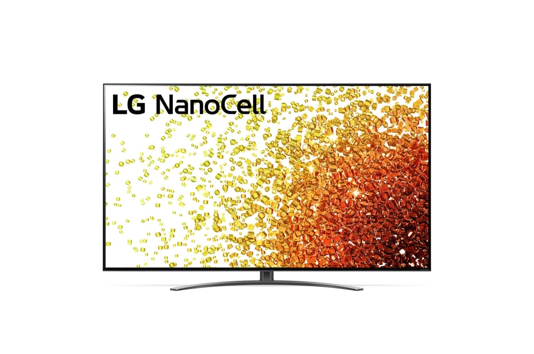 LG 一奈米 4K AI語音物聯網電視, LG NanoCell 一奈米4K電視的前視圖, 55NANO91SPA