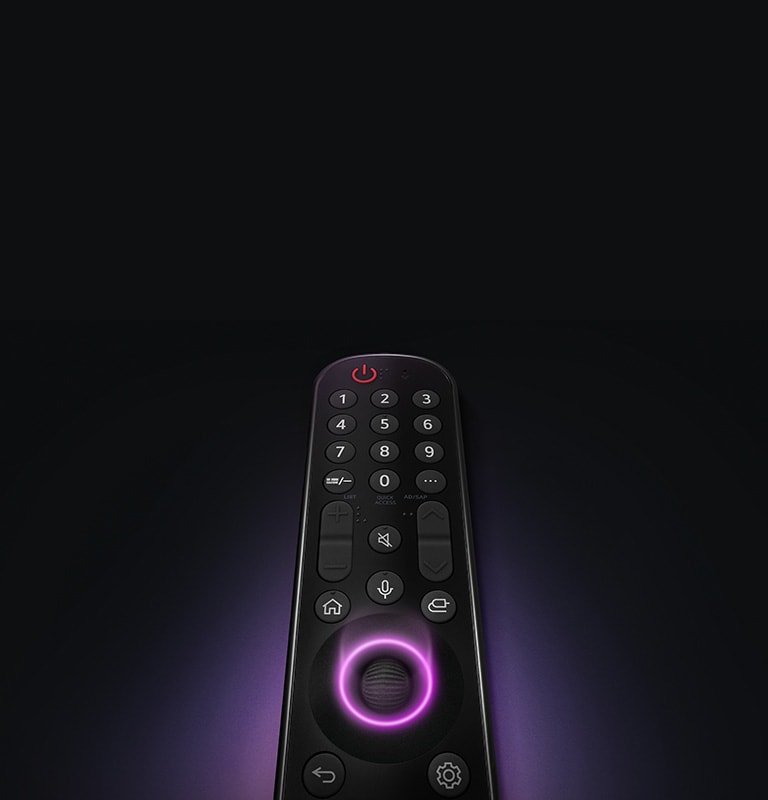 Позбудьтесь обмежень застарілих кнопок. Пульт дистанційного керування LG Magic Remote відкриває всі інтелектуальні функції вашого телевізора LG TV одним клацанням, прокручуванням або голосовою командою.