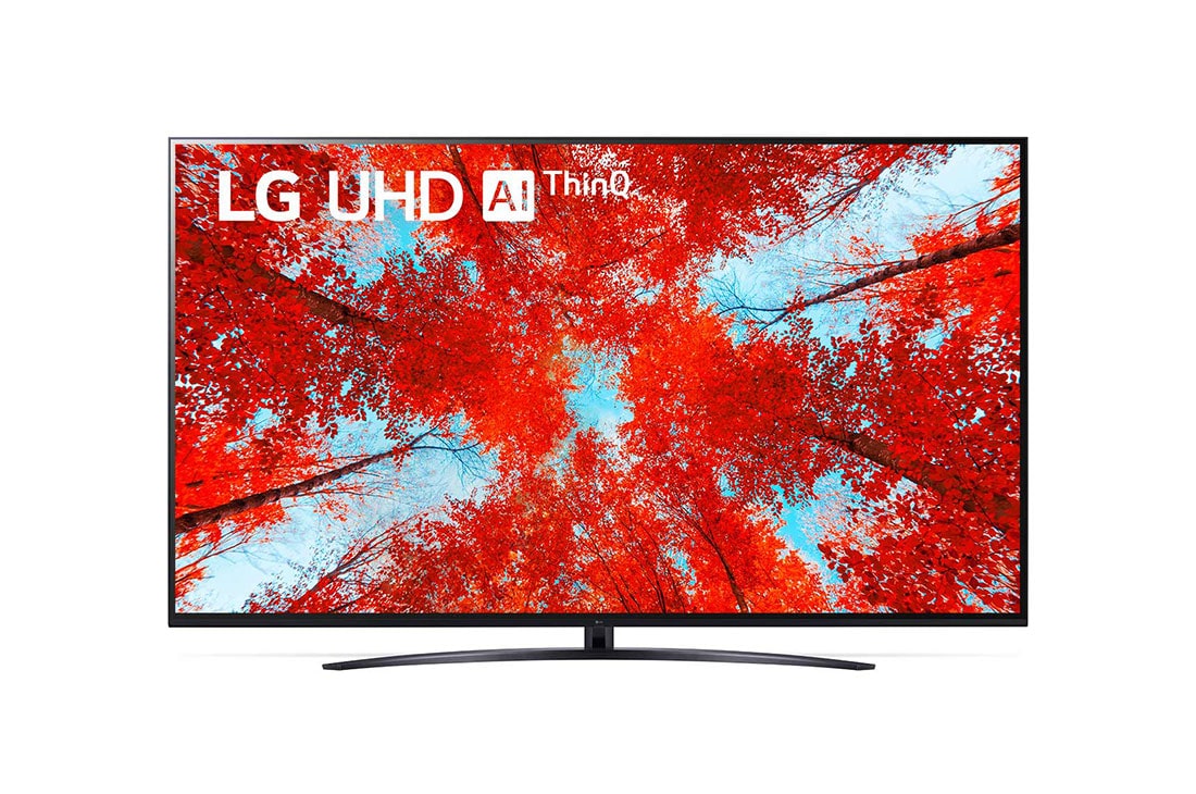 LG Телевізор LG UQ91 | 86 дюймів | 4K | 2022, Вид спереду з показаним зображенням, 86UQ91006LA