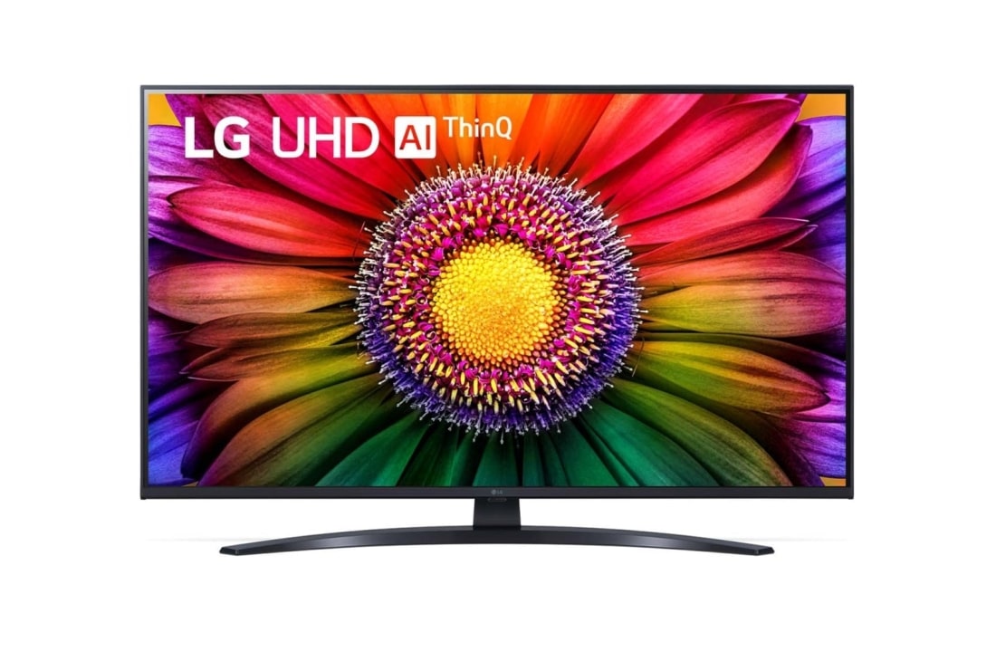 LG Телевізор LG UHD UR81 | 43 дюйми | 4K | 2023, Вид спереду телевізора LG UHD, 43UR81006LJ
