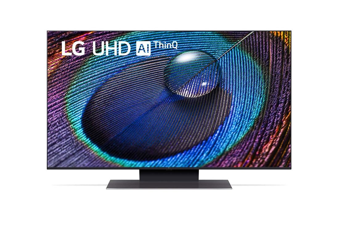 LG Телевізор LG UHD UR91 | 43 дюйми | 4K | 2023, Вид спереду телевізора LG UHD, 43UR91006LA