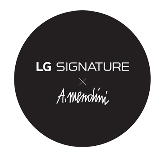 Logo of collaboration between LG SIGNATURE and Alessandro Mendini.