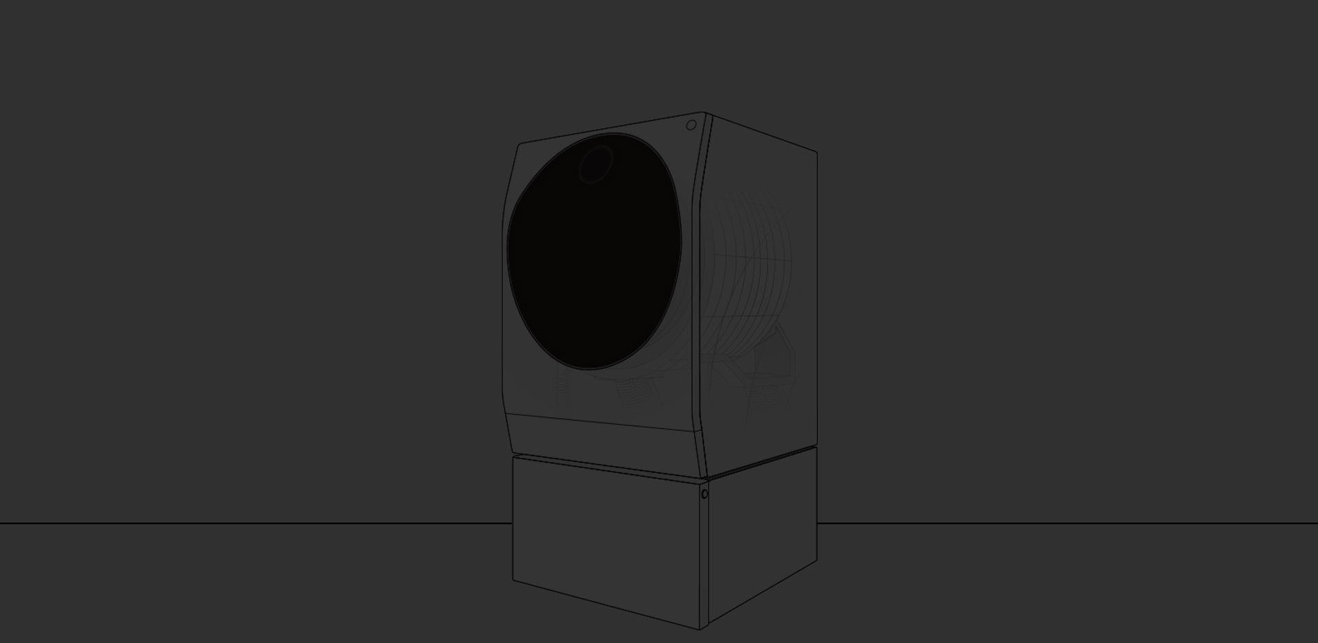 An infographic picture of LG SIGNATURE Washing Machine showing its dimension of the black door