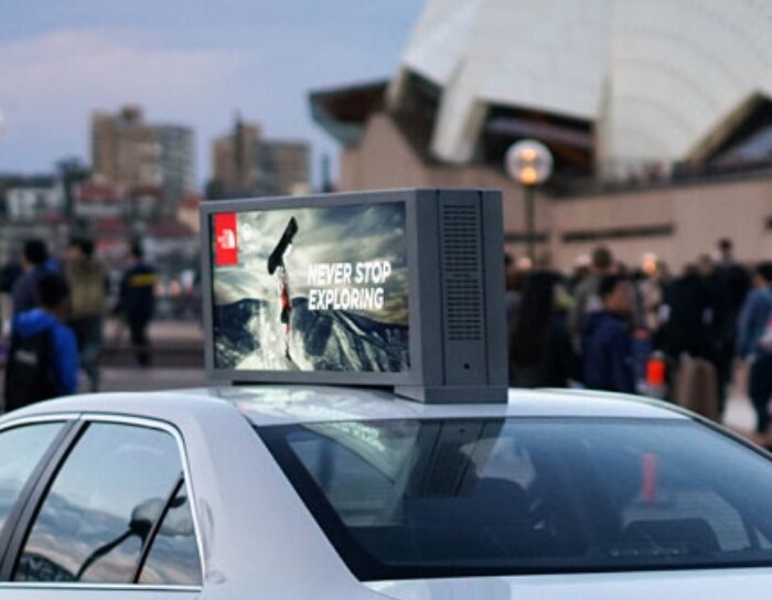 display on roof of car