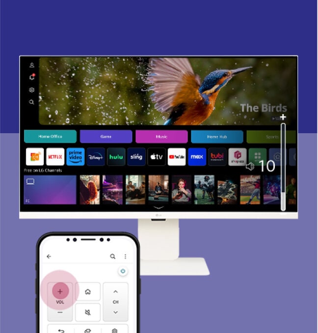 The ThinQ app can directly control the LG MyView’s settings, including volume, channel or power on/off, right from your smartphone.