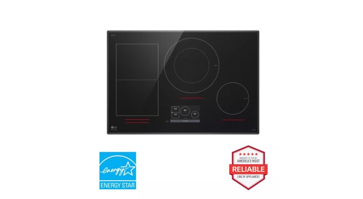 LG STUDIO 30” Induction Cooktop with 4 Burners and Flexible Cooking Zone