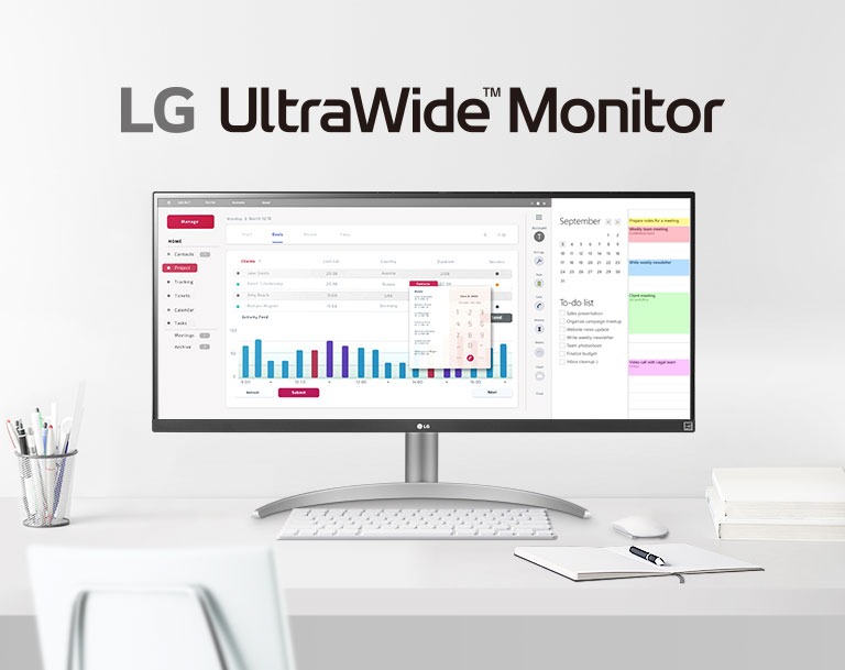 34'' FHD UltraWide™ Monitor with Ergonomic Stand, sRGB 99%, VESA  DisplayHDR™ 400, Built-in Speakers, USB Type-C™, & Gaming Features