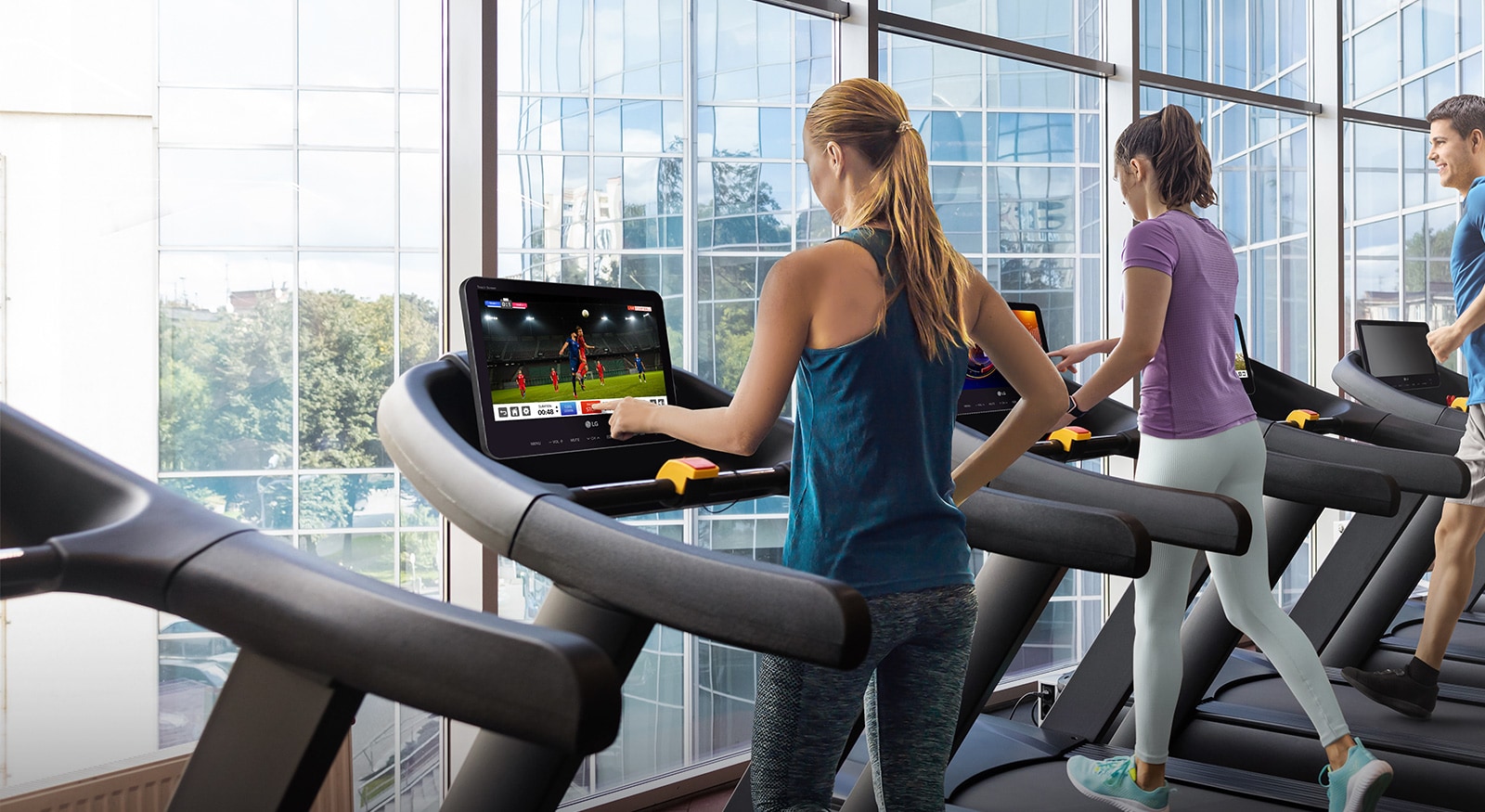 Running machine cheap with tv screen