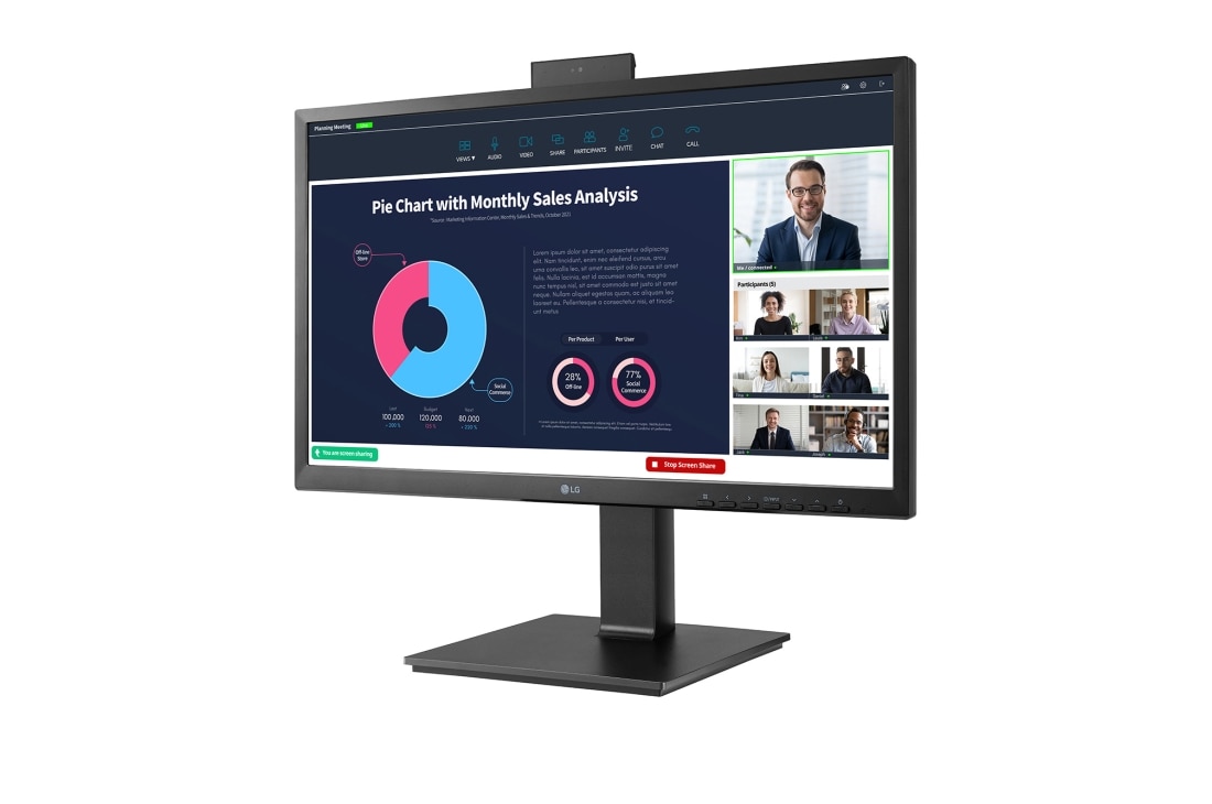 23.8” IPS FHD Monitor with Built-in Webcam | 24BP750C-B | US Business