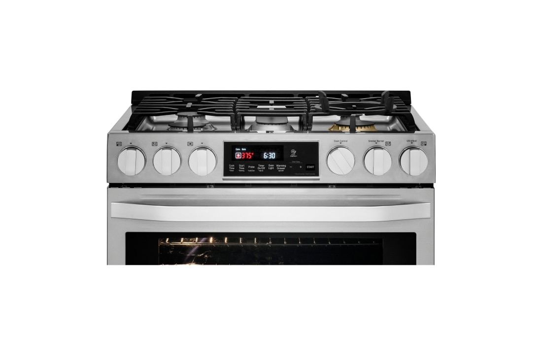 LG LDG3017ST 30 Freestanding Gas Double Oven Range with 5 Sealed Burners,  SuperBoil Burner, 6.1 cu. ft. Total Capacity, Griddle, EvenJet Convection  System, Infrared Grill System, WideView Window