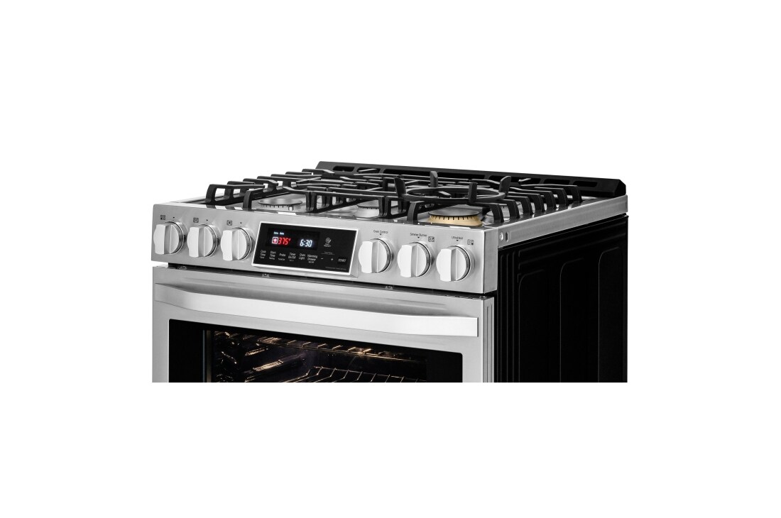 LG LDG3017ST 30 Freestanding Gas Double Oven Range with 5 Sealed Burners,  SuperBoil Burner, 6.1 cu. ft. Total Capacity, Griddle, EvenJet Convection  System, Infrared Grill System, WideView Window