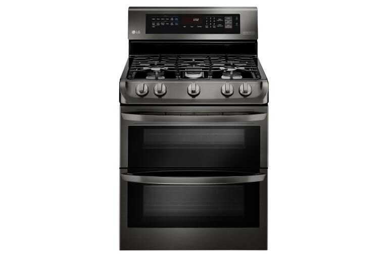 Lg Ldg4315bd 6 9 Cu Ft Gas Double Oven Range With Probake