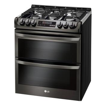 lg black stainless gas range