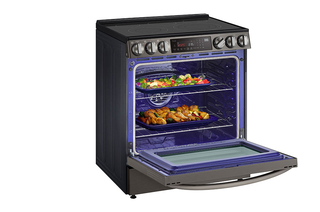 LG LSEL6333D 30 Inch Electric Slide-In Smart Range with 5 Elements, 6.3 cu  ft. Convection Oven, UltraHeat™ Element, Storage Drawer, Air Fry, and  EasyClean®+Self Clean: PrintProof™ Black Stainless Steel