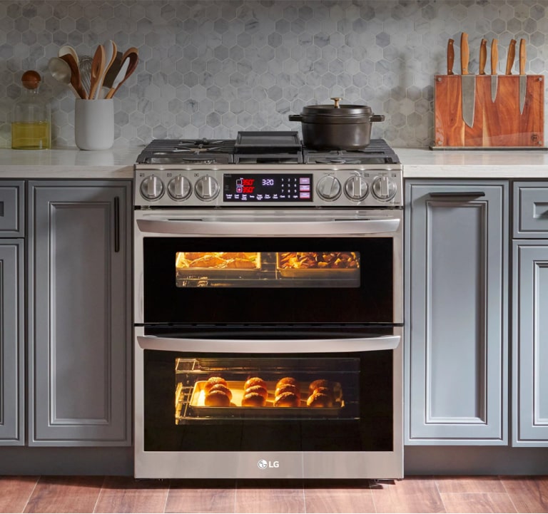 LG 6.9 cu. ft. Smart Gas Double Oven Slidein Range with InstaView