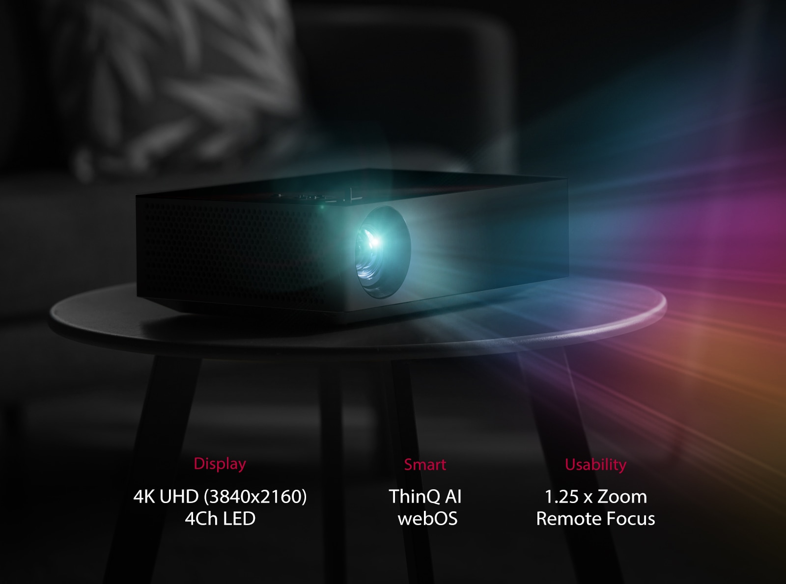 LG HU70LAB : HU70LAB 4K UHD LED Smart Home Theater CineBeam Projector