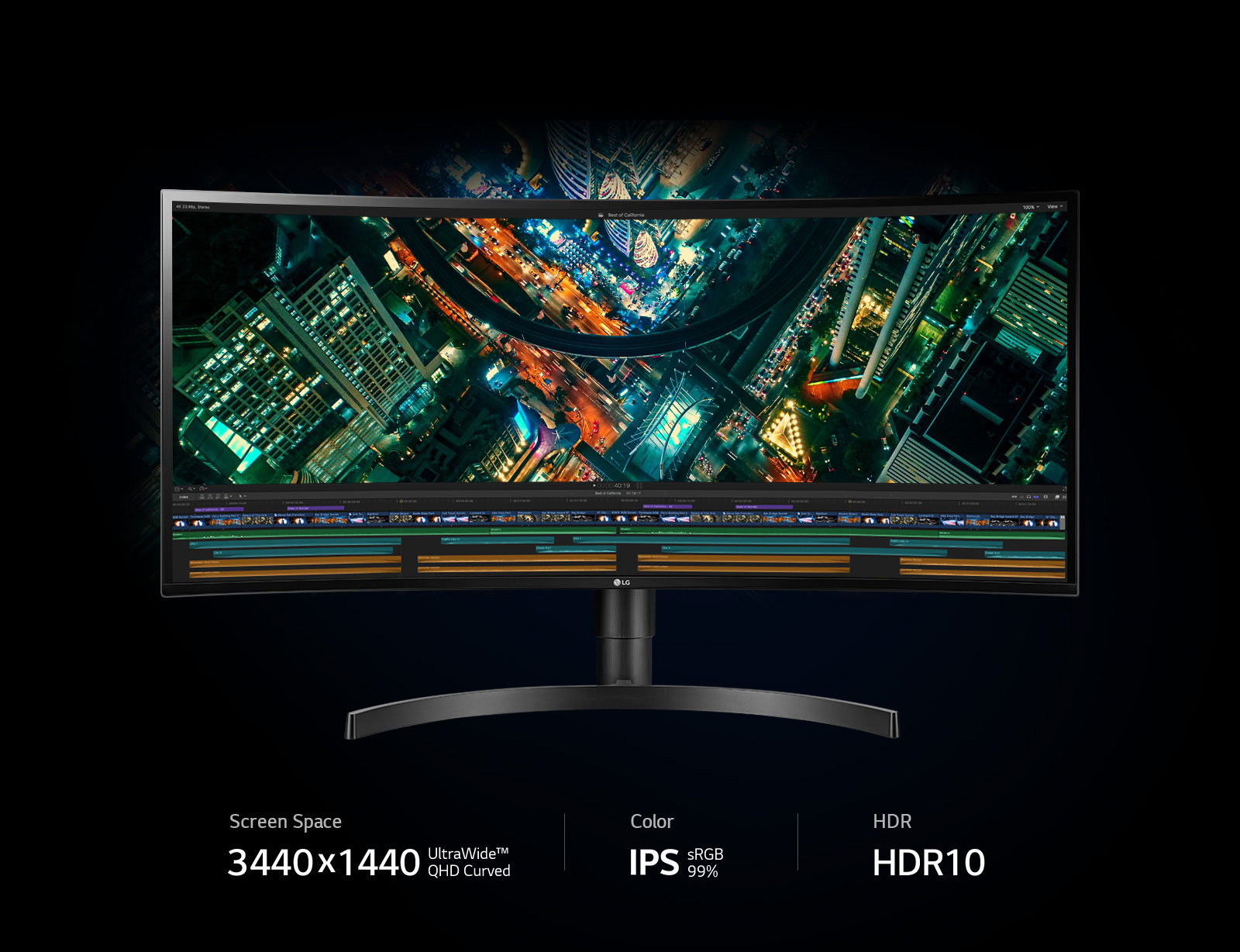 LG 34WL75C-B 34 Inch 21:9 UltraWide QHD Curved IPS Monitor with