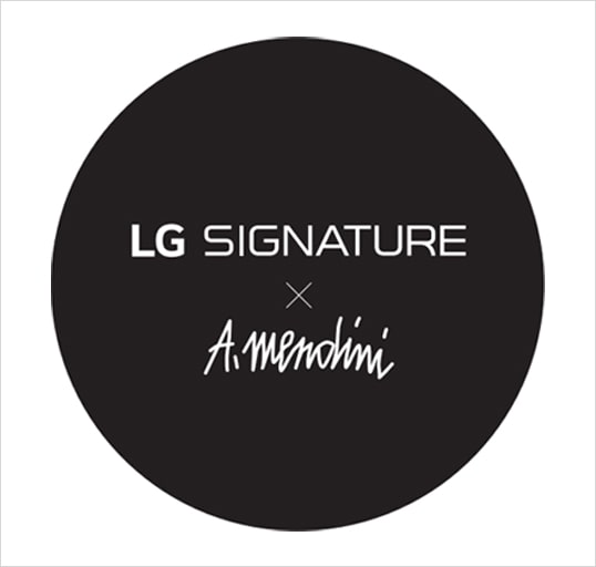 Logo of collaboration between LG SIGNATURE and Alessandro Mendini.