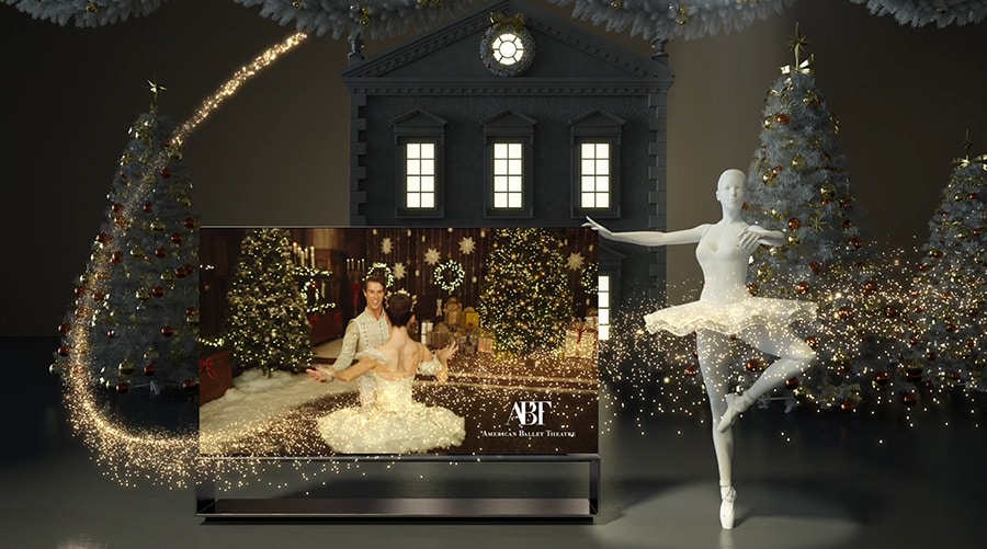 The Nutcracker of American Ballet Theatre is displayed on the screen of LG SIGNATURE OLED 8K TV.