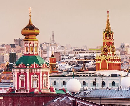 A shot of Moscow's skyline.