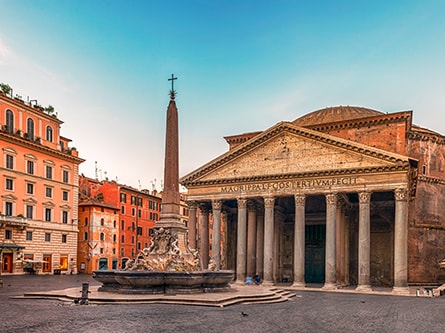 A photograph of the Pantheon on a bright, sunny day.