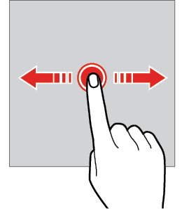Dragging gesture: Touch and hold an item, such as an app or widget, then drag it to a desired position.