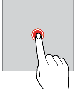 Tapping gesture: Lightly tap an app to launch it or an item to select it.