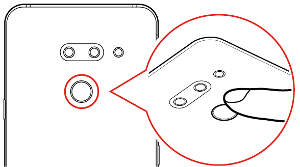 Locate the fingerprint sensor on the back of the device and gently put your finger on it to register the fingerprint. 