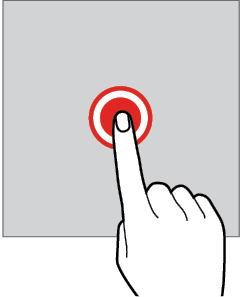 Touching and holding gesture: Touch and hold an item to display relevant options.