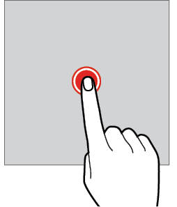 Tapping gesture: Lightly tap an app to launch it or an item to select it.