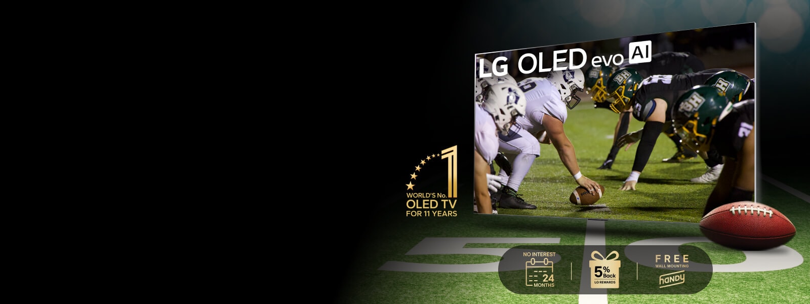 Experience every yard with remarkable OLED picture