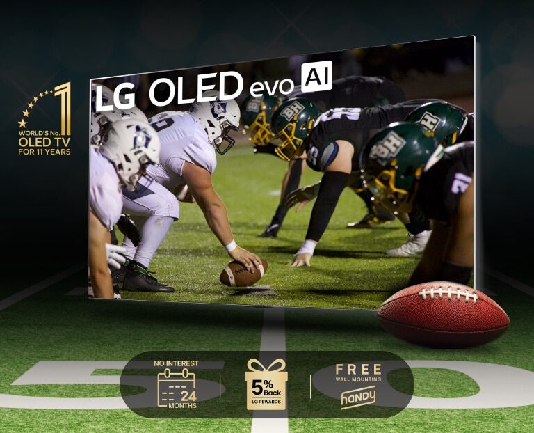 Experience every yard with remarkable OLED picture