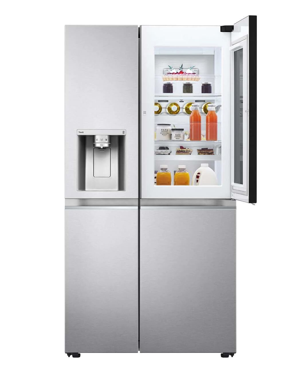 LG Hajm 617 l |  LG InstaView Door-in-Door sovutgich | DoorCooling+™ | Suv va muz dispenseri | LG sovutgich ThinQ | Linear Inverter Compressor, GC-X257CAEC