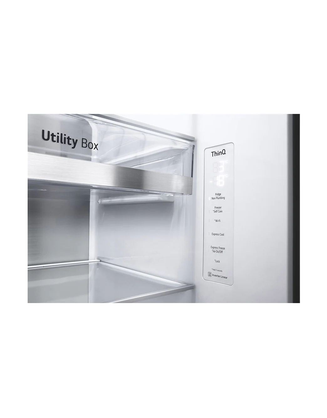 LG Hajm 617 l |  LG InstaView Door-in-Door sovutgich | DoorCooling+™ | Suv va muz dispenseri | LG sovutgich ThinQ | Linear Inverter Compressor, GC-X257CAEC