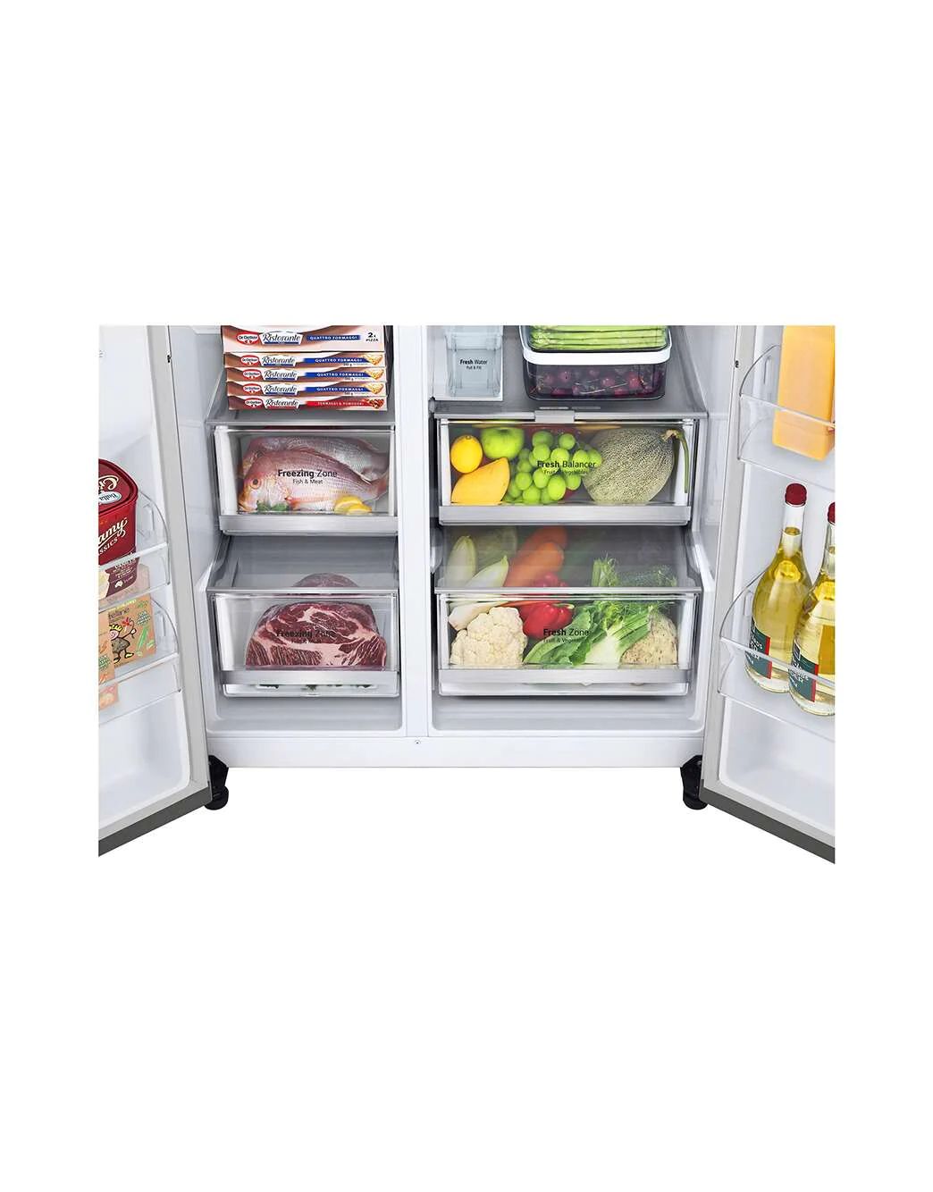 LG Hajm 617 l |  LG InstaView Door-in-Door sovutgich | DoorCooling+™ | Suv va muz dispenseri | LG sovutgich ThinQ | Linear Inverter Compressor, GC-X257CAEC