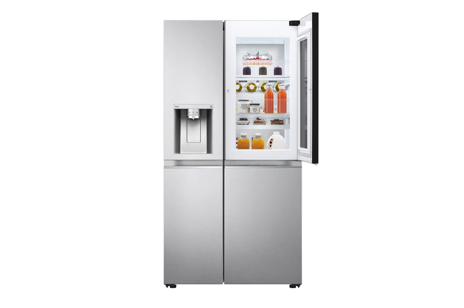 LG Hajm 617 l |  LG InstaView Door-in-Door sovutgich | DoorCooling+™ | Suv va muz dispenseri | LG sovutgich ThinQ | Linear Inverter Compressor, GC-X257CAEC