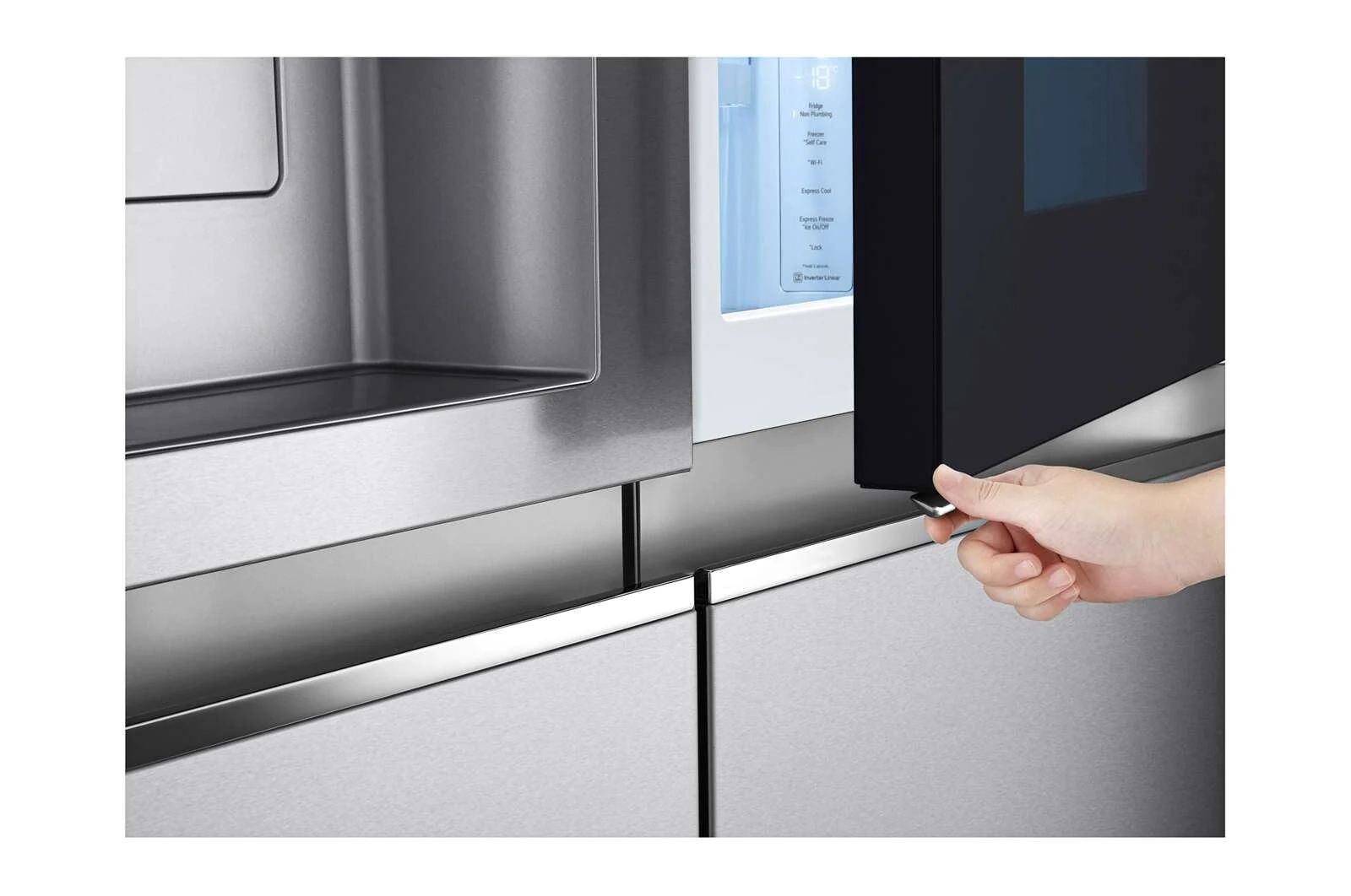 LG Hajm 617 l |  LG InstaView Door-in-Door sovutgich | DoorCooling+™ | Suv va muz dispenseri | LG sovutgich ThinQ | Linear Inverter Compressor, GC-X257CAEC