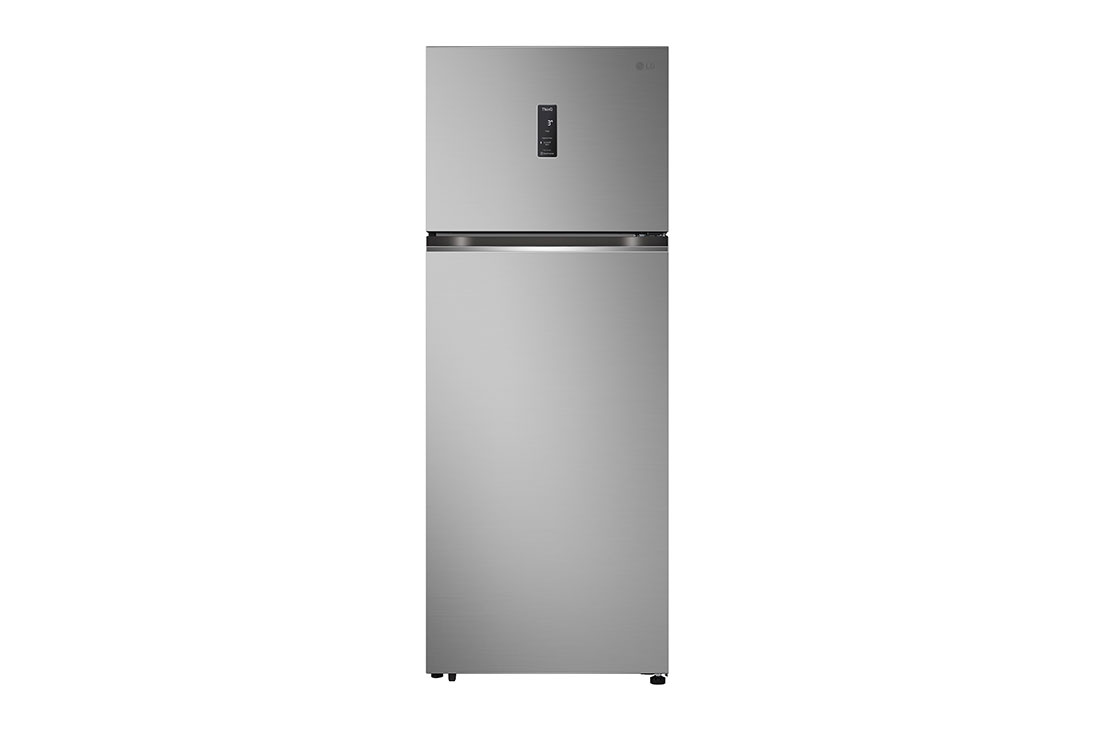 LG Hajm 493 l | Yuqori muzlatkich kamerali LG sovitkich | Kulrang | DoorCooling+™ | HygieneFresh+™ | Smart Inverter Compressor, Front view, GN-B452SMBK