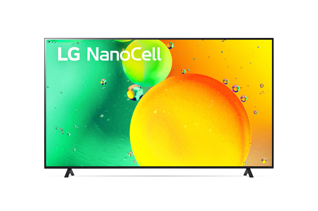LG Nano 75'' 75 | 4K | ThinQ AI | WebOS | a5 Gen5, LG NanoCell TV ning old tomondan koʻrinishi, 75NANO756QA