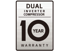Логотип DUAL Inverter 10 Year Warranty