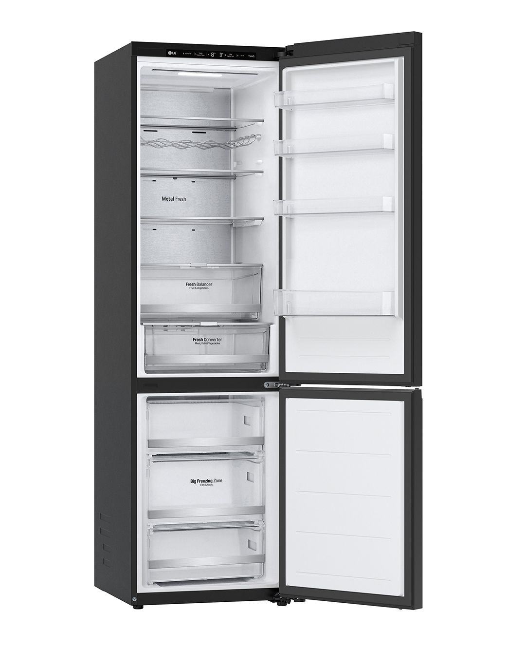 LG Bottom Freezer Objet Collection, left open, GC-B509QG9M