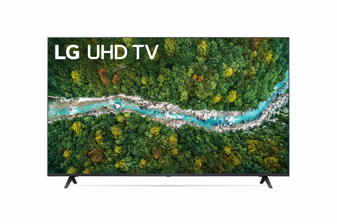 LG UP77 65'' 4K Smart UHD телевизор, Вид телевизора LG UHD спереди, 65UP77006LB