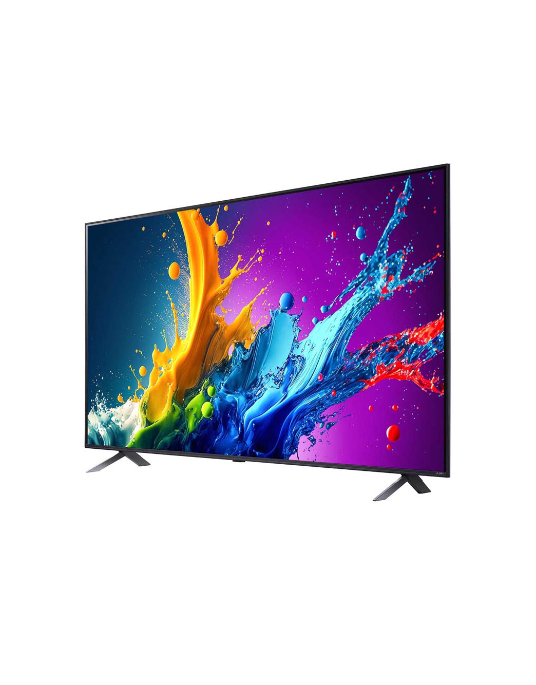 LG 86-дюймовый телевизор Smart TV LG QNED QNED80 4K 2024, Вид слева под небольшим углом на телевизор LG QNED, QNED80, 86QNED80T6A