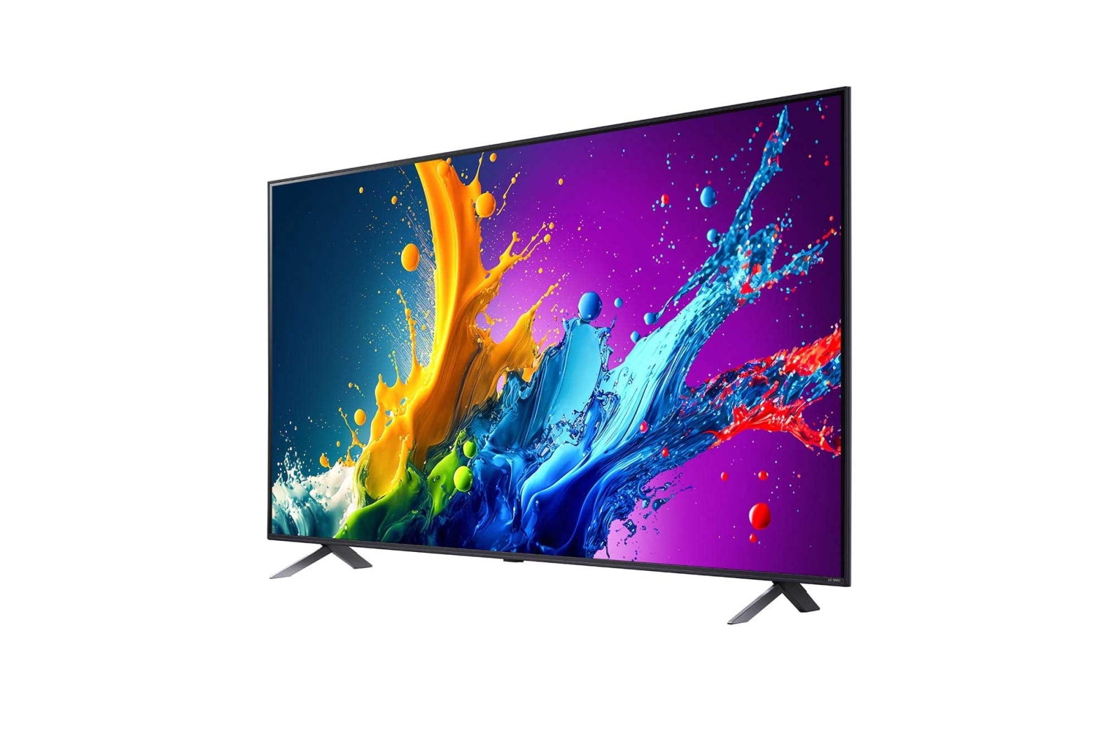 LG 86-дюймовый телевизор Smart TV LG QNED QNED80 4K 2024, Вид слева под небольшим углом на телевизор LG QNED, QNED80, 86QNED80T6A