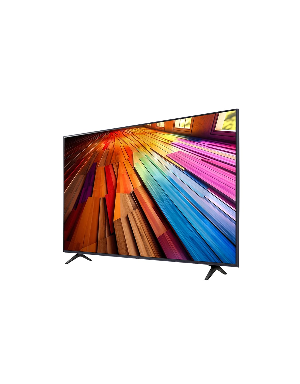 LG 55-дюймовый телевизор Smart TV LG UHD UT80 4K 2024, Вид слева под небольшим углом на телевизор LG UHD, UT80, 55UT80006LA