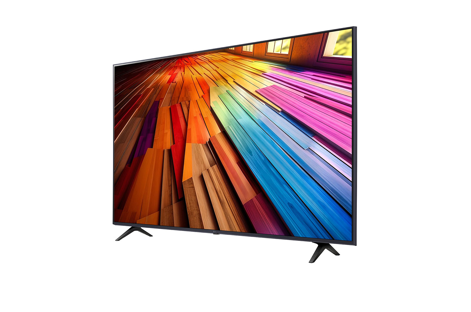 LG 55-дюймовый телевизор Smart TV LG UHD UT80 4K 2024, Вид слева под небольшим углом на телевизор LG UHD, UT80, 55UT80006LA