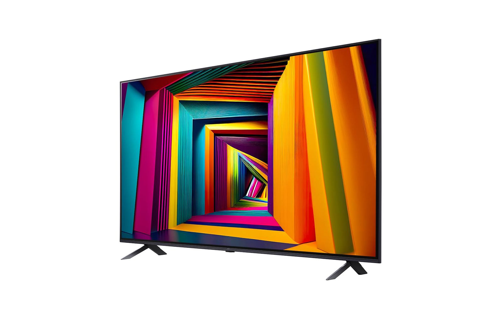 LG 75-дюймовый телевизор Smart TV LG UHD UT91 4K 2024, Вид слева под небольшим углом на телевизор LG UHD, UT91, 75UT91006LA