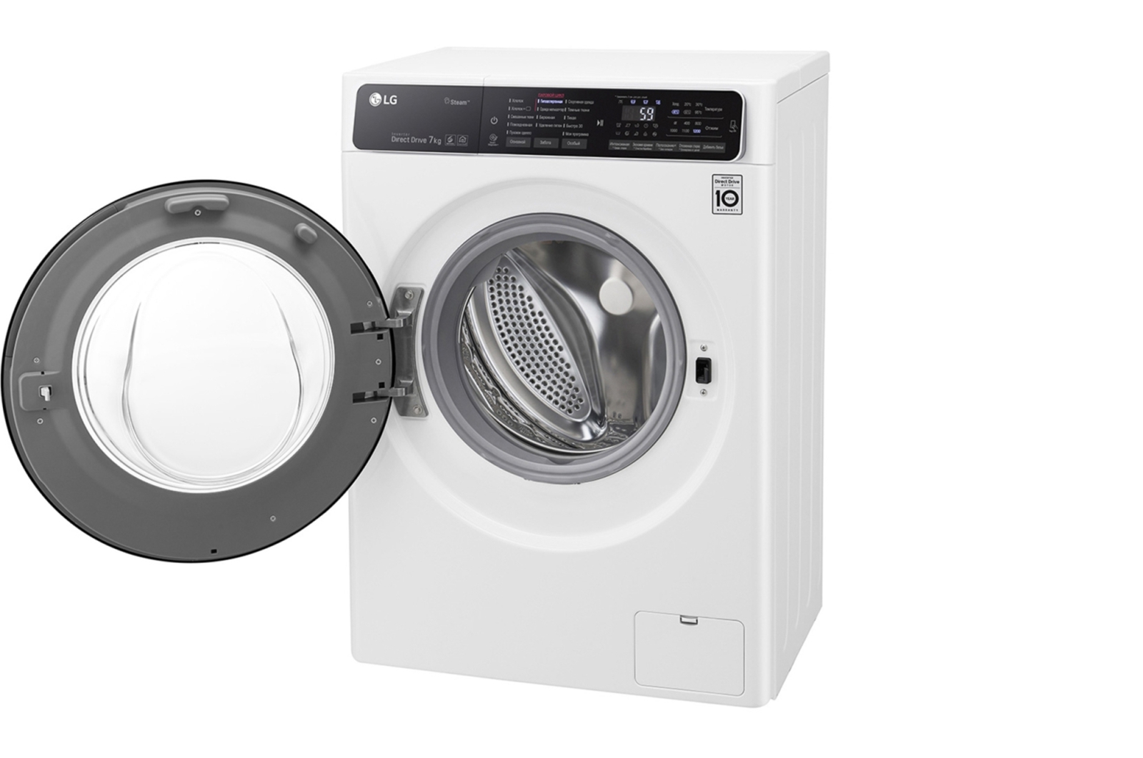 LG Стиральная машина LG с фронтальной загрузкой, 7 кг, Стирка с паром Steam, 6 движений заботы, F2H5HS6W