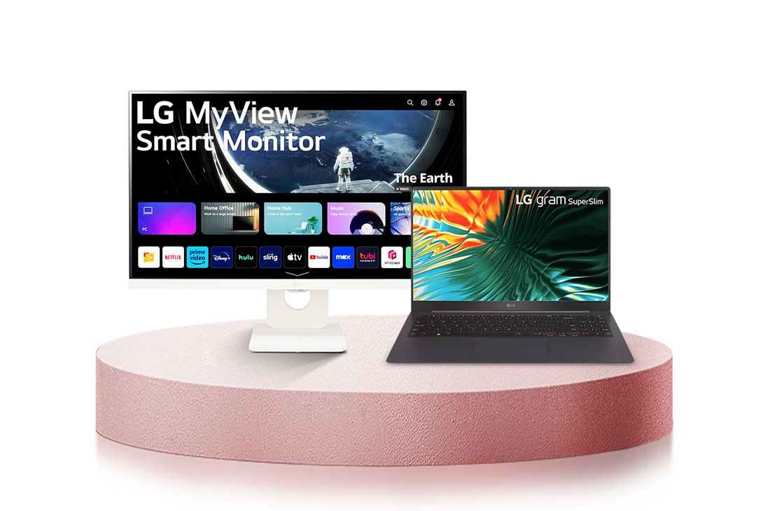 LG Combo Laptop LG gram Ultra Slim 15 inch, hệ điều hành Home Adv 11, core i7, RAM 16GB SSD 512GB & Màn hình thông minh IPS LG MyView 25'' Full HD với webOS,  Gói Nhìn từ phía trước Gói, 15AH75.25SR